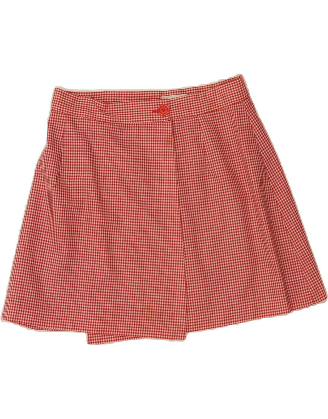 PUNTO E VIRGOLA Womens Wrap Skirt IT 44 Medium W30 Red Check Wool Vintage Punto e Virgola and Second-Hand Punto e Virgola from Messina Hembry 