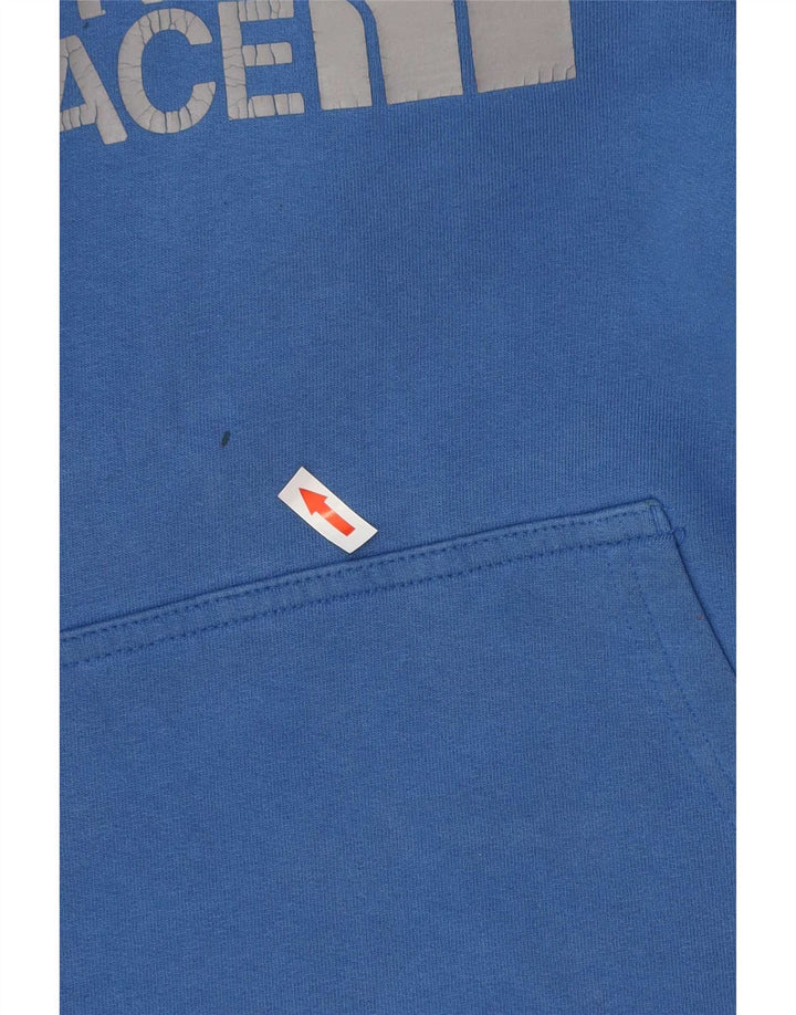 The North Face Mens Graphic Hoodie Jumper Medium Blue Cotton