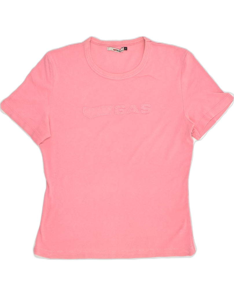 GAS Womens T-Shirt Top UK 18 XL Pink Cotton | Vintage Gas | Thrift | Second-Hand Gas | Used Clothing | Messina Hembry 