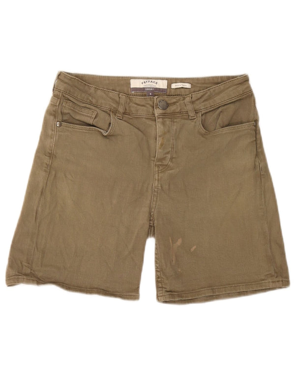 Fat Face Womens Casual Shorts UK 8 Small W28 Khaki Cotton