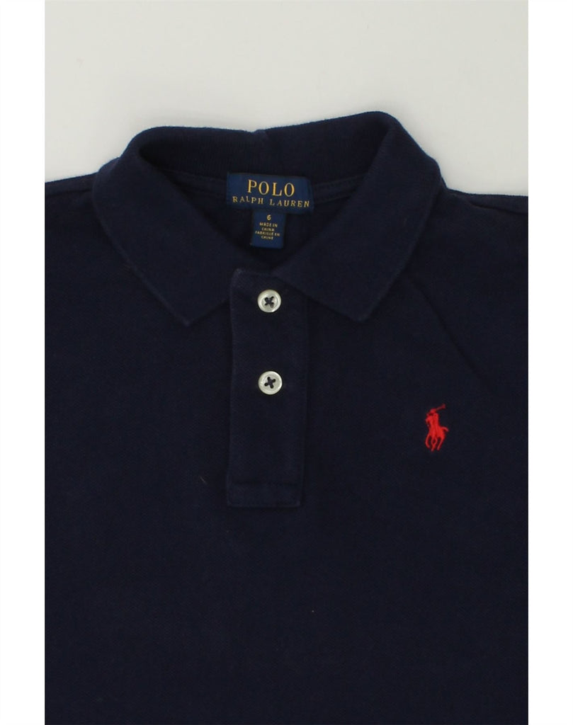 POLO RALPH LAUREN Boys Polo Shirt 5-6 Years Navy Blue Cotton | Vintage Polo Ralph Lauren | Thrift | Second-Hand Polo Ralph Lauren | Used Clothing | Messina Hembry 