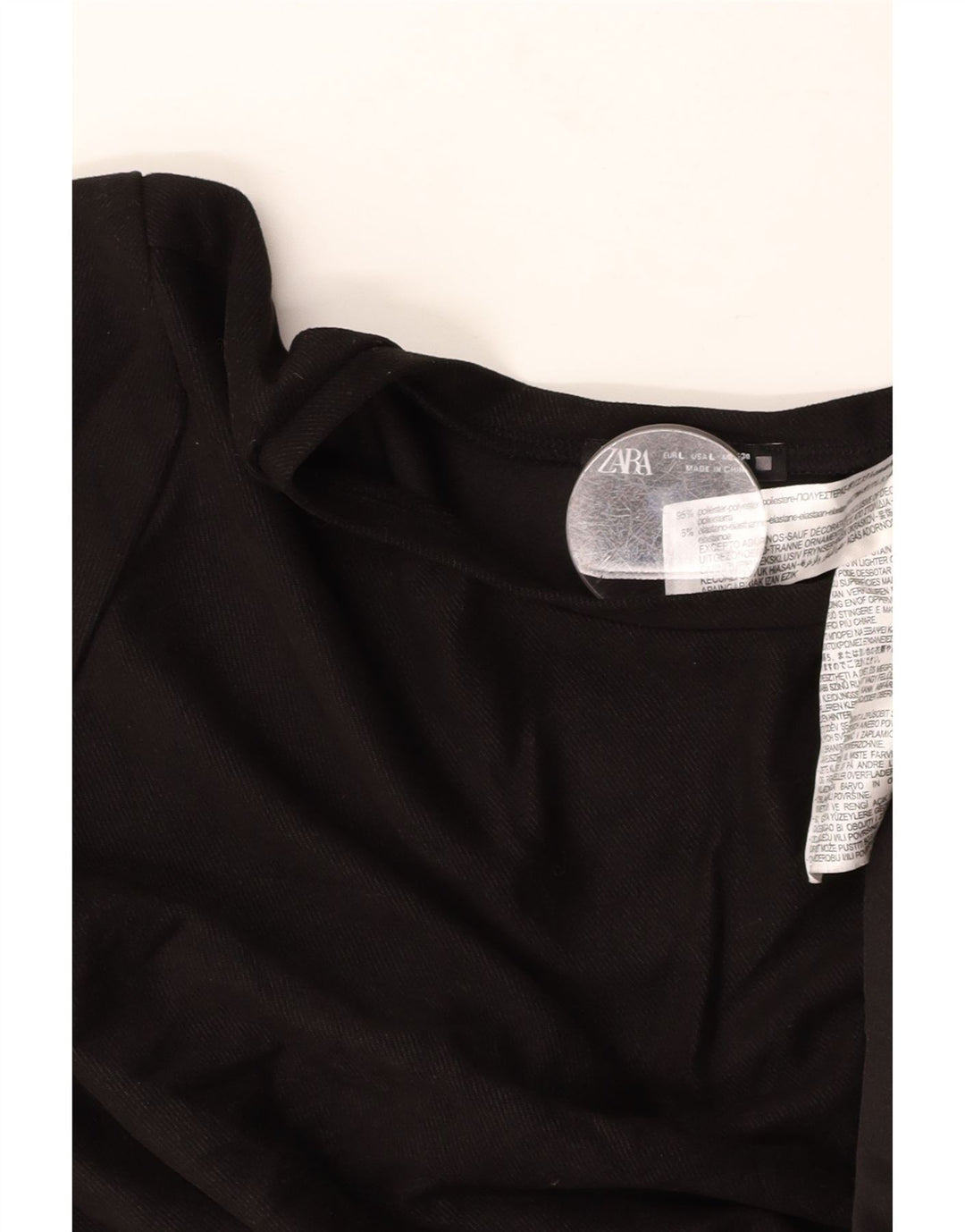 ZARA Womens A-Line Dress UK 16 Large Black Floral Polyester