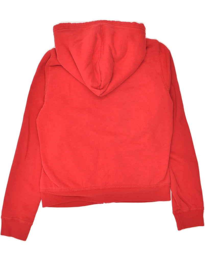 HOLLISTER Womens Sherpa Graphic Zip Hoodie Sweater UK 16 Large Red | Vintage Hollister | Thrift | Second-Hand Hollister | Used Clothing | Messina Hembry 