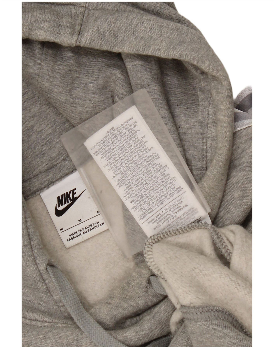 Nike Mens Graphic Hoodie Jumper Medium Grey Flecked Cotton