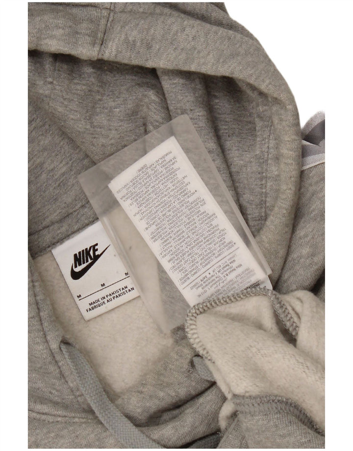 Nike Mens Graphic Hoodie Jumper Medium Grey Flecked Cotton
