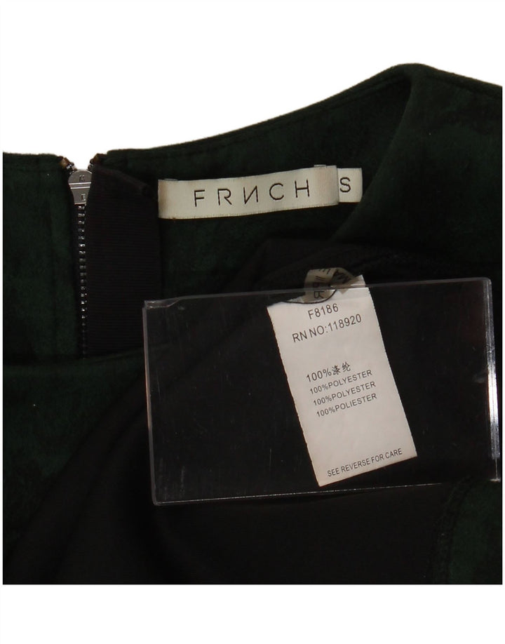 FRNCH Womens Crop Blouse Top UK 16 Small Green Floral Polyester