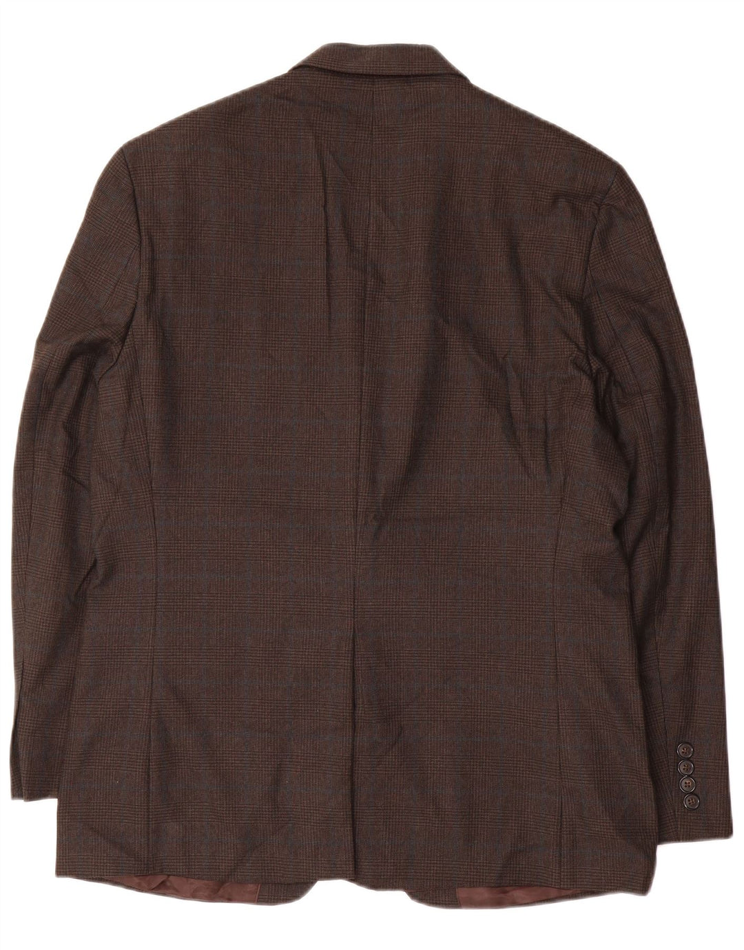 Chaps Mens 2 Button Blazer Jacket UK 40 Large Brown Check Polyester