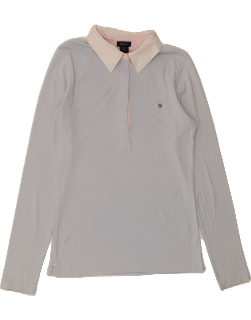 GANT Womens Long Sleeve Polo Shirt UK 10 Small Blue Colourblock Cotton Vintage Gant and Second-Hand Gant from Messina Hembry 