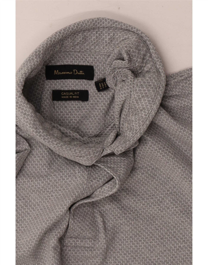 Massimo Dutti Mens Casual Fit Polo Shirt Large Grey