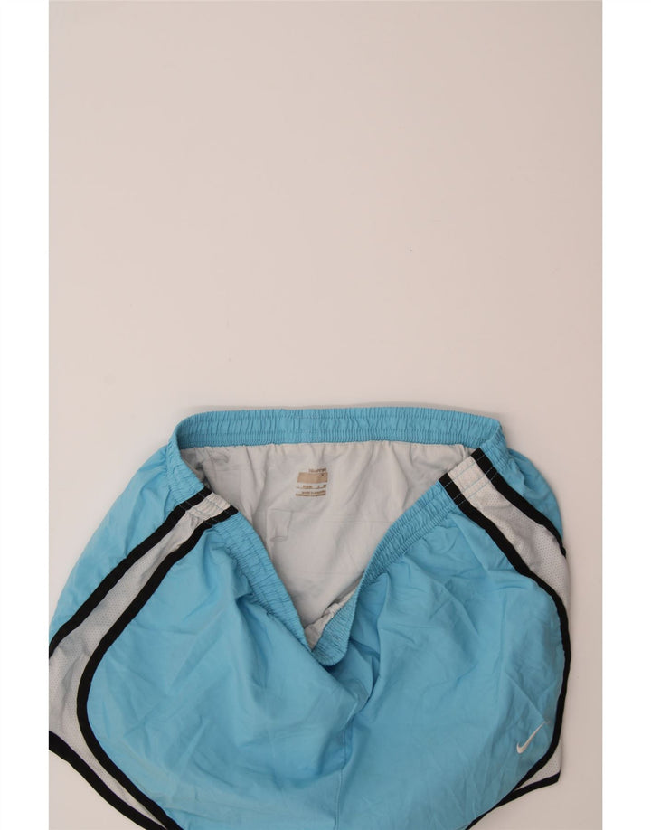 NIKE Womens Sport Shorts US 4/6 Small Blue Colourblock Polyester Vintage Nike and Second-Hand Nike from Messina Hembry 