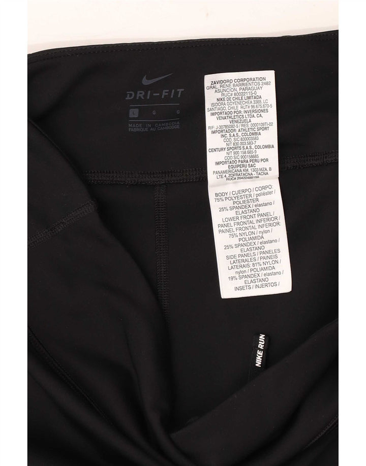 Nike Womens Dri Fit Leggings Large Black Polyester