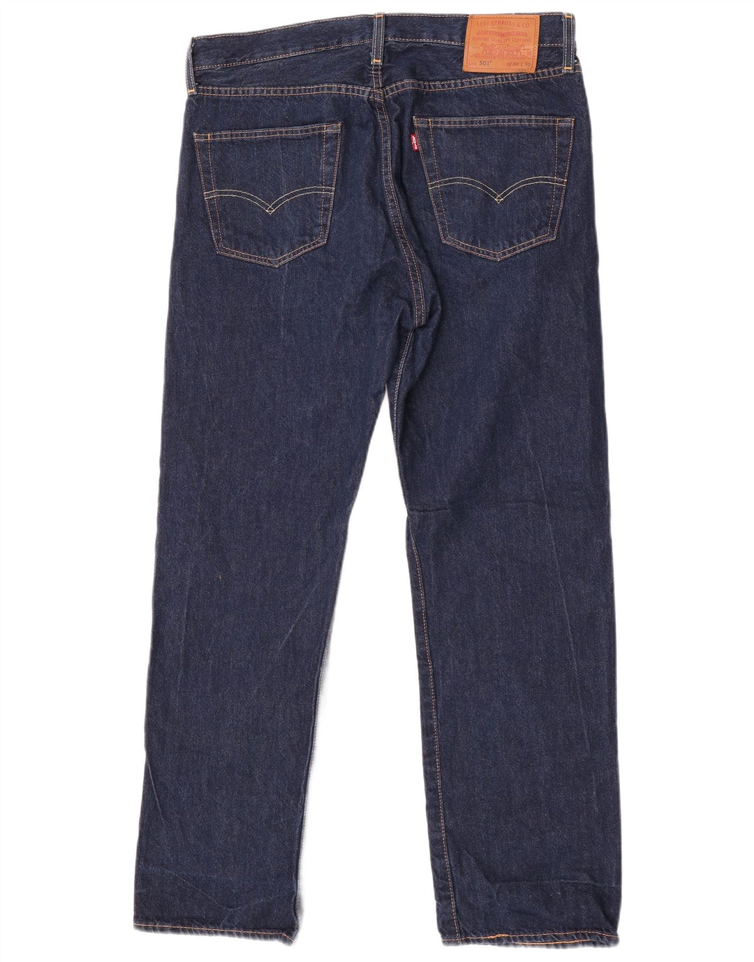 Levi's Mens 501 Straight Jeans W34 L30 Navy Blue Cotton