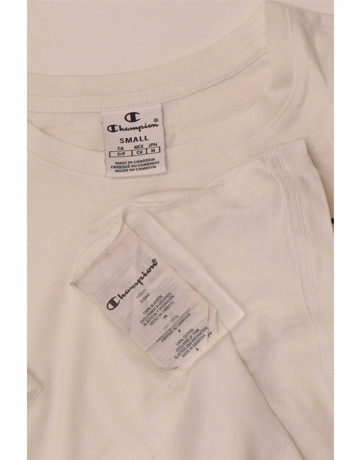 Champion Womens T-Shirt Top UK 10 Small White Cotton
