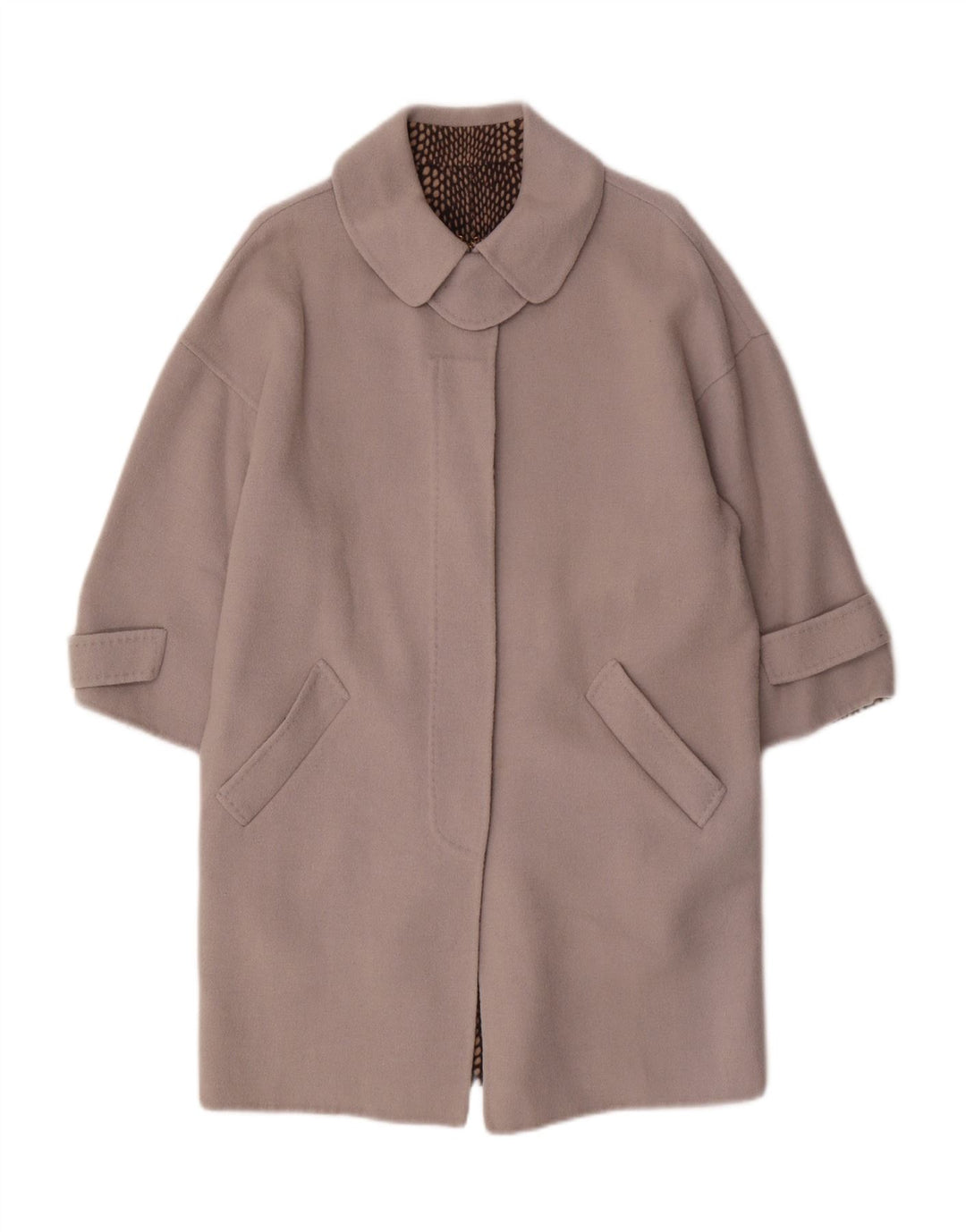 VINTAGE Womens Overcoat UK 14 Large Grey