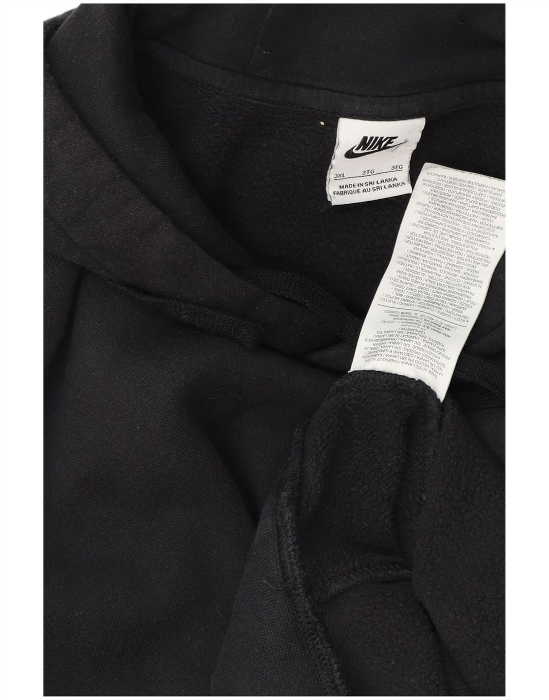Nike Mens Hoodie Jumper 3XL Black Cotton