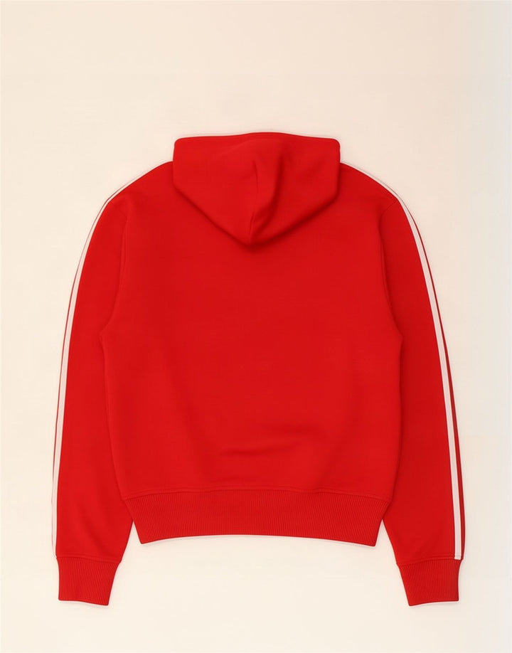 Adidas Mens Zip Hoodie Sweater Medium Red Polyester
