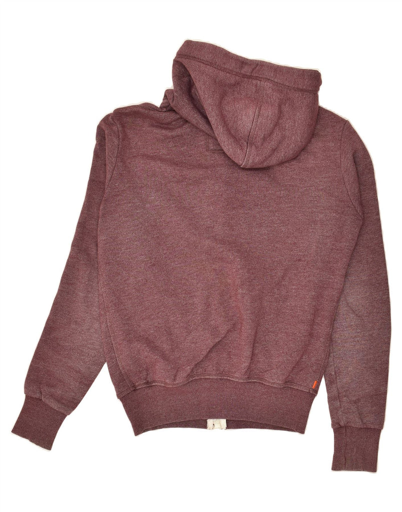 SUPERDRY Mens Zip Hoodie Sweater Small Maroon Cotton | Vintage Superdry | Thrift | Second-Hand Superdry | Used Clothing | Messina Hembry 