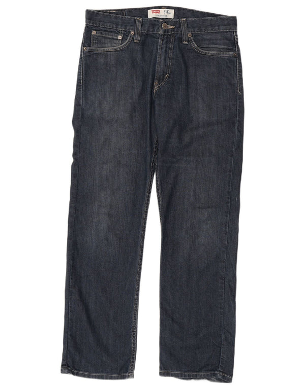 Levi's Mens 514 Slim Straight Jeans W32 L30 Navy Blue Cotton