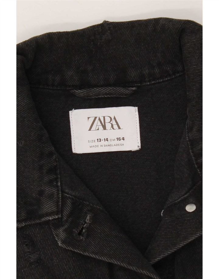 Zara Girls Denim Jacket 13-14 Years Black
