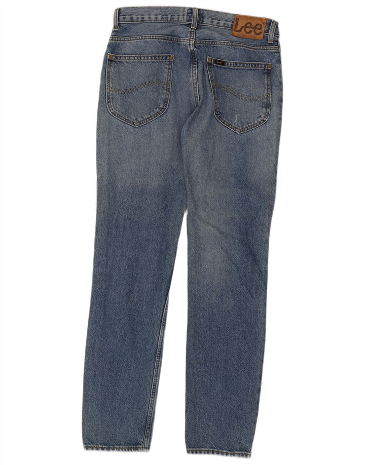 Lee Womens Rider Distressed Slim Jeans  W30 L32 Blue Cotton