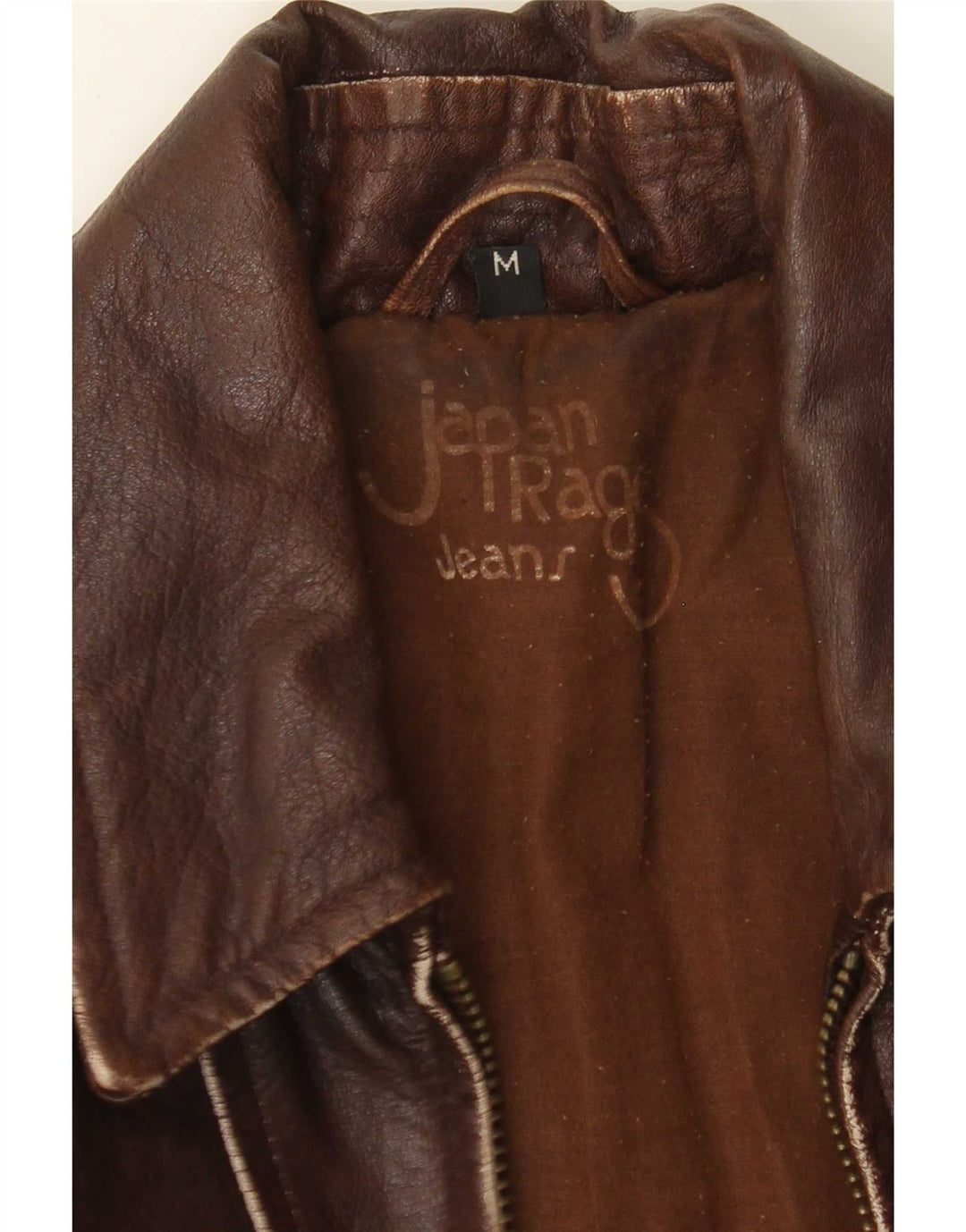 Vintage Mens Leather Jacket UK 38 Medium Brown Patchwork