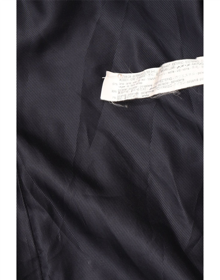 Zara Womens Double Breasted Coat UK 16 Large Navy Blue Wool