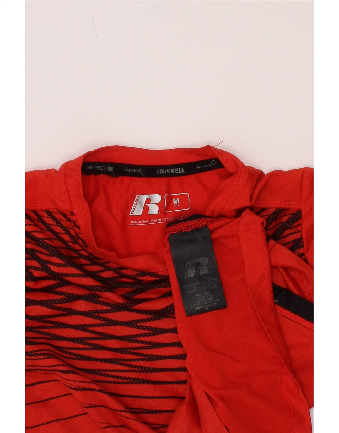 Russell Athletic Boys Graphic T-Shirt Top 7-8 Years Medium Red Colourblock