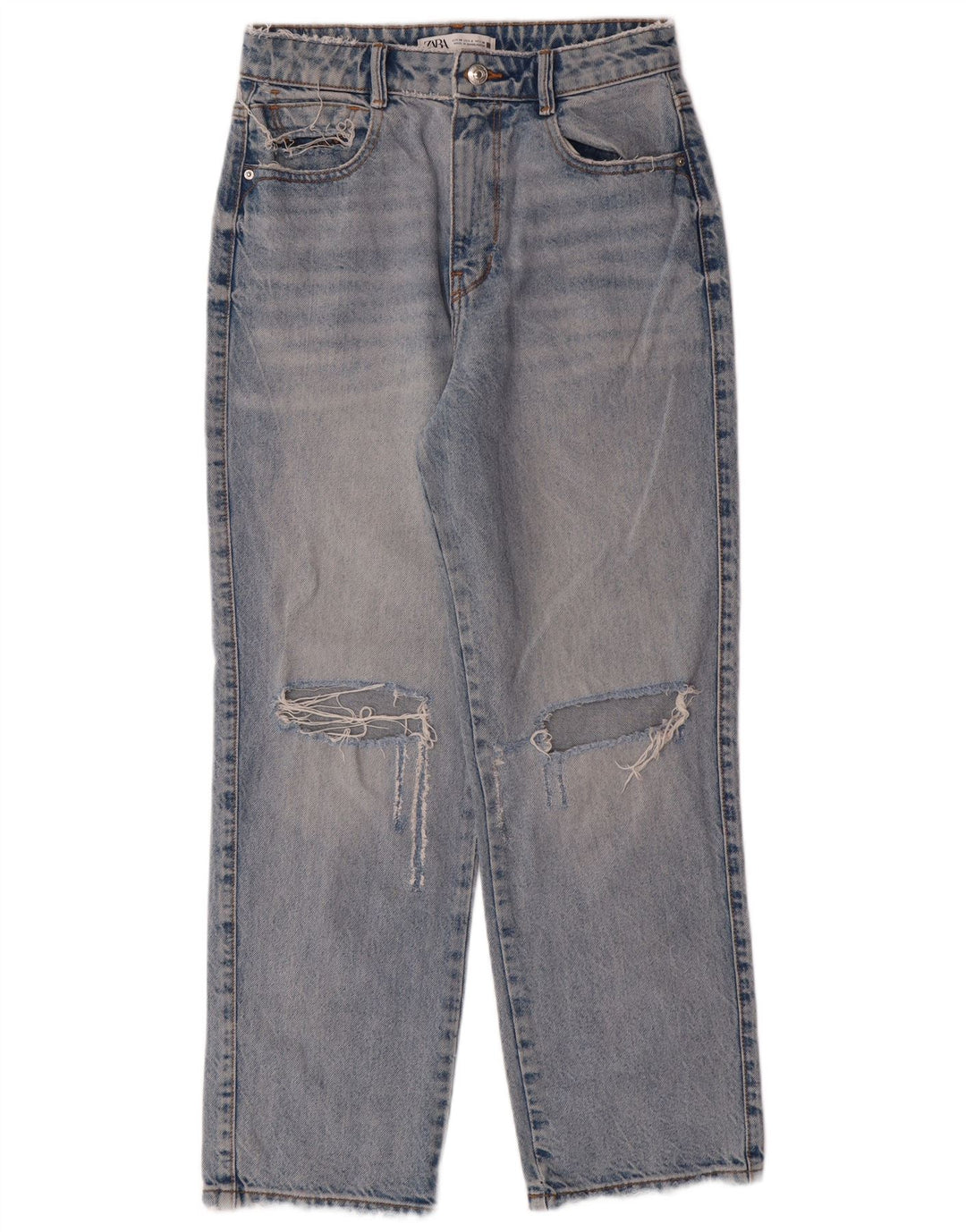 ZARA Womens Straight Jeans EU 38 Small W28 L27 Blue Cotton