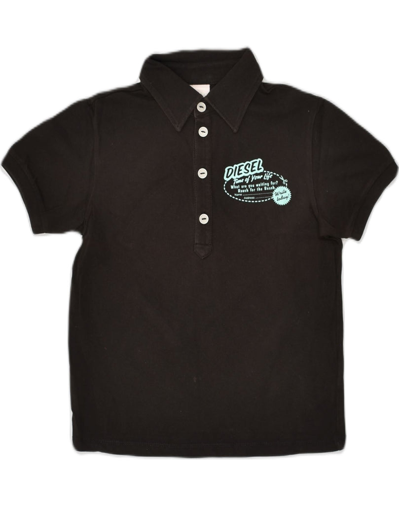 DIESEL Boys Polo Shirt 7-8 Years Black Cotton | Vintage Diesel | Thrift | Second-Hand Diesel | Used Clothing | Messina Hembry 