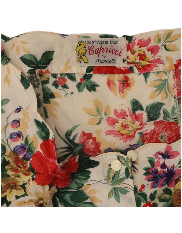 CAPRICCI BY MARCELL Womens Crop Shirt Blouse UK 14 Medium Multicoloured