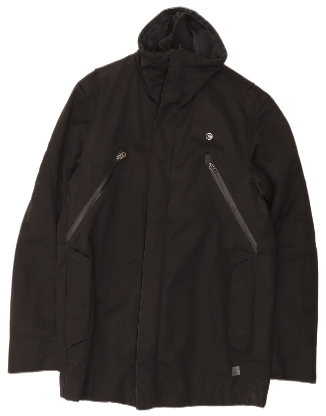 G-Star Mens Windbreaker Jacket UK 38 Medium Black Polyamide