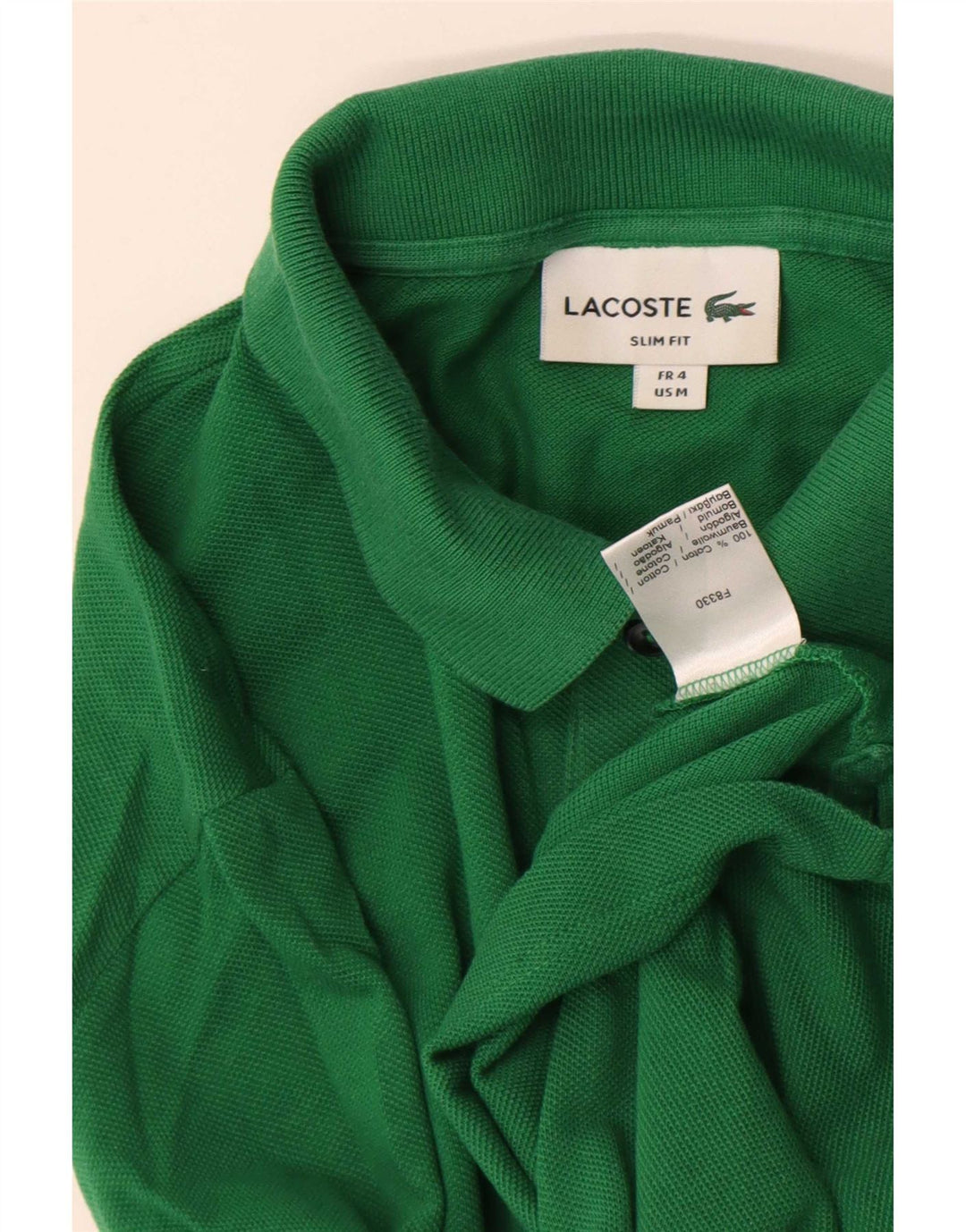 Lacoste Mens Slim Fit Polo Shirt Size 4 Medium Green Cotton