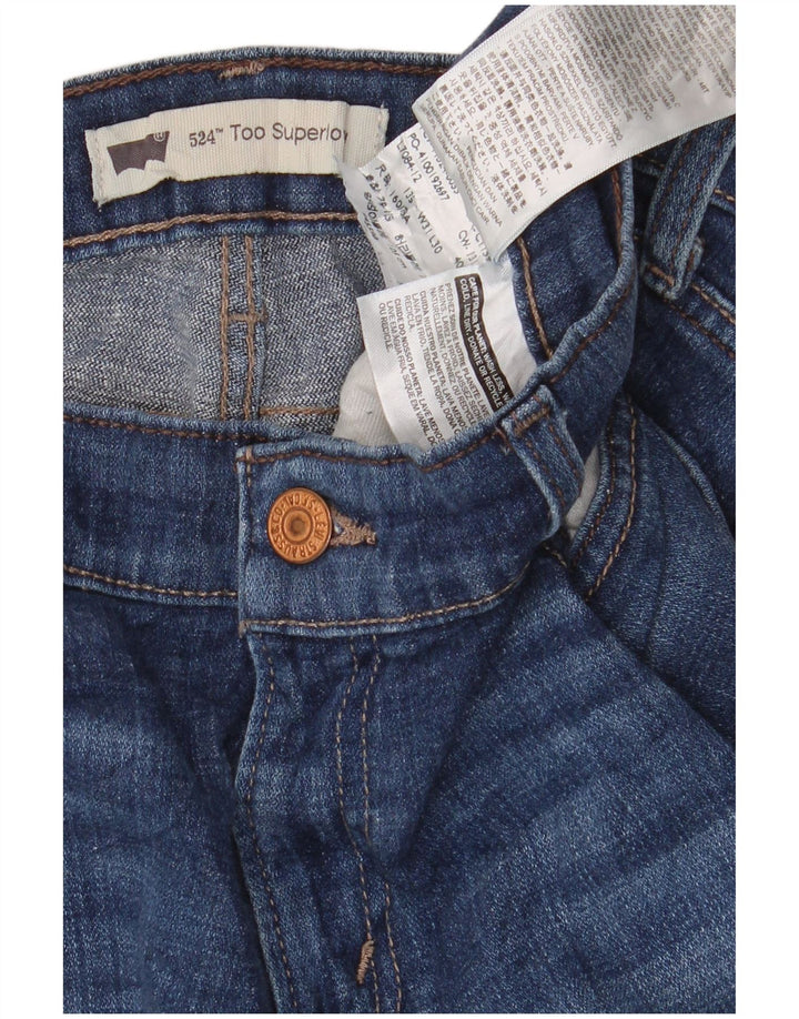 Levi's Womens 524 Super Low Bootcut Jeans W31 L30 Blue Cotton
