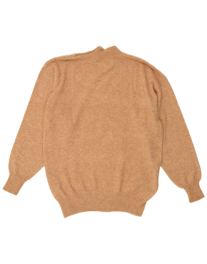 Vintage Womens Turtle Neck Jumper Sweater UK 16 Large Brown Lambswool