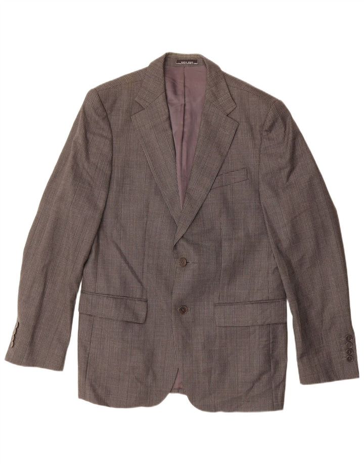 ZARA Mens 2 Button Blazer Jacket EU 50 Medium Grey Houndstooth Viscose