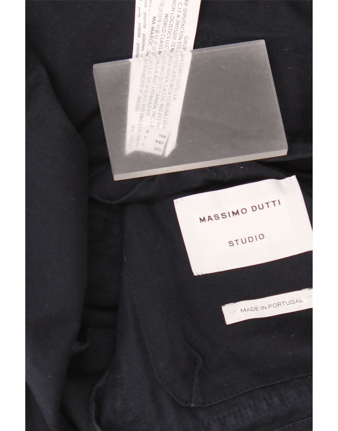 Massimo Dutti Mens Utility Jacket UK 40 Large Navy Blue Cotton