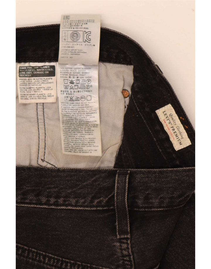 Levi's Womens 501 Distressed Denim Shorts W30 Medium Black Cotton
