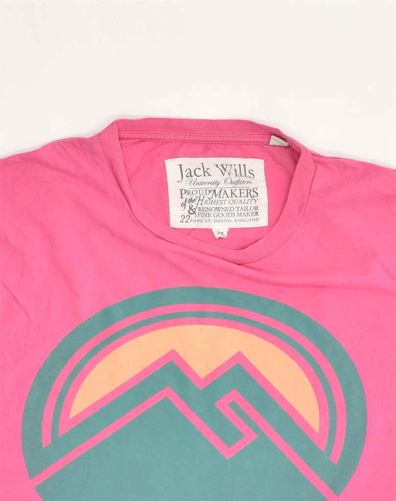 JACK WILLS Mens Graphic T-Shirt Top Medium Pink Cotton | Vintage Jack Wills | Thrift | Second-Hand Jack Wills | Used Clothing | Messina Hembry 