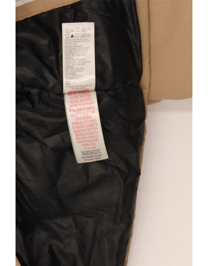 Marks & Spencer Boys Hooded Windbreaker Jacket 13-14 Years Beige Polyamide