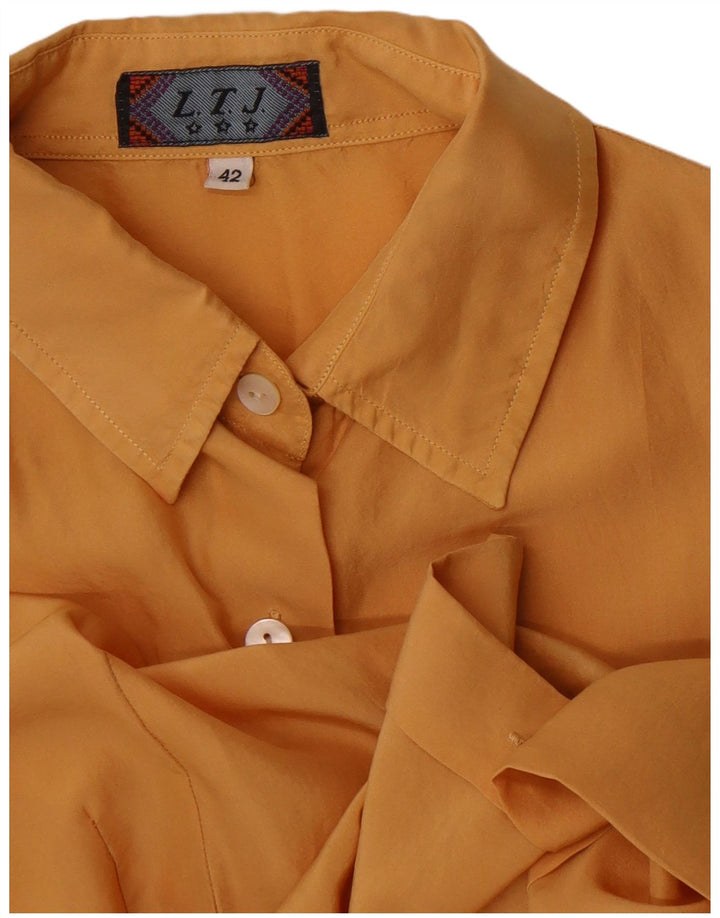 Vintage Womens Sleeveless Shirt Blouse IT 42 Medium Yellow