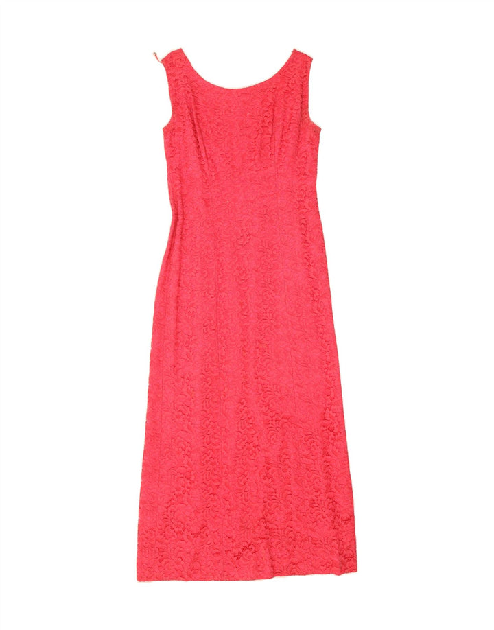 VINTAGE Womens Sleeveless Maxi Dress UK 12 Medium Pink Vintage Vintage and Second-Hand Vintage from Messina Hembry 