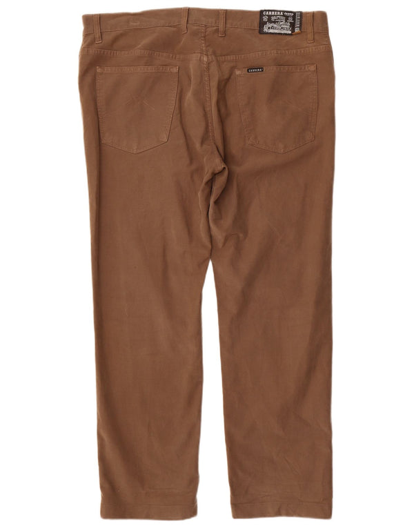 Carrera Mens Straight Casual Trousers EU 50 Large W40 L30 Brown Cotton