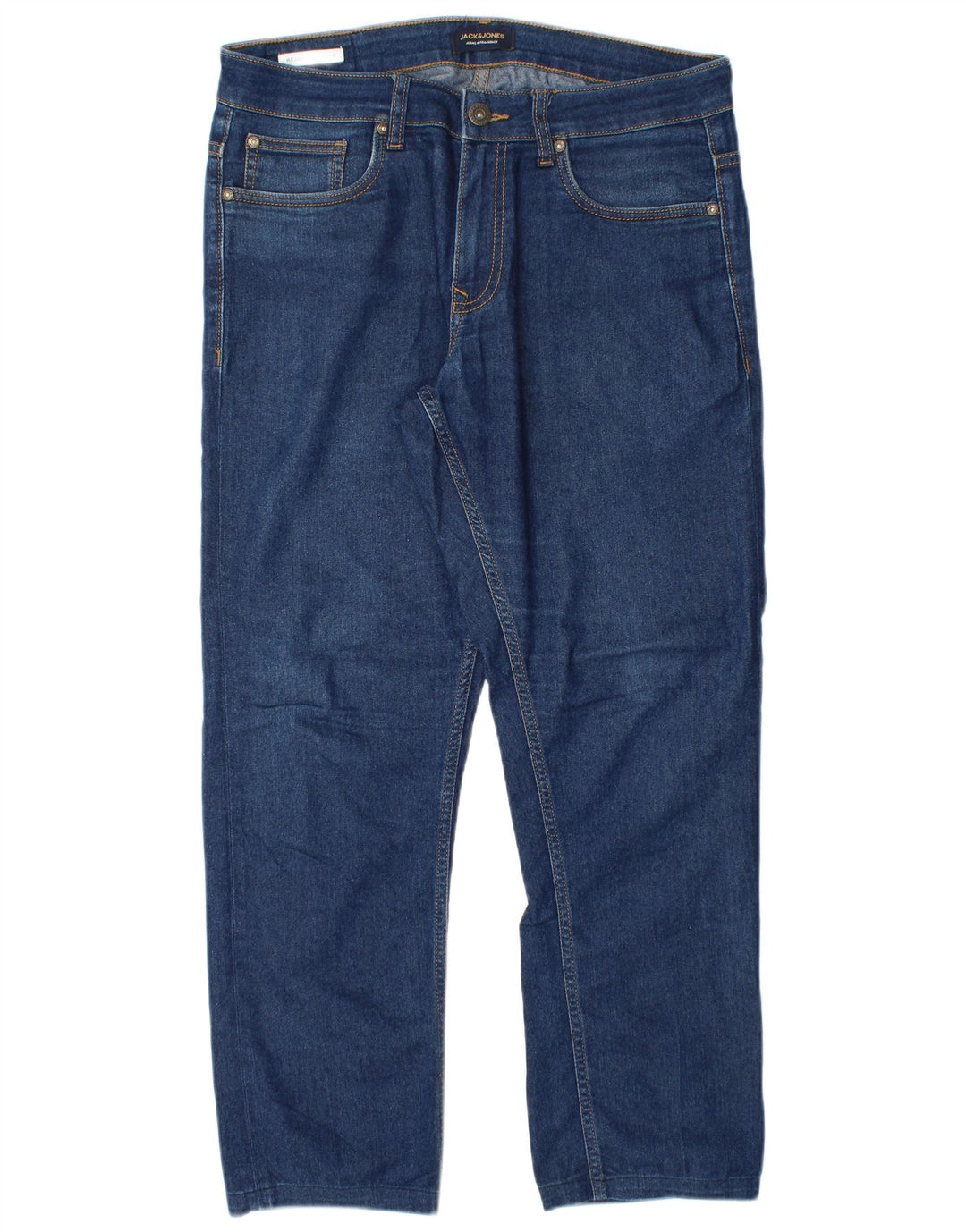 Jack & Jones Mens Clark Straight Jeans W30 L28 Blue Cotton