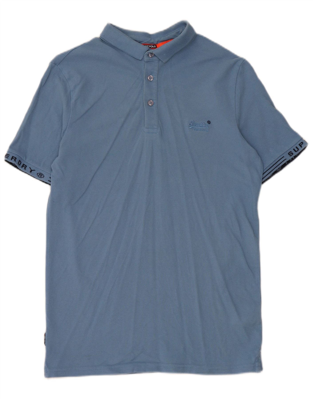 Superdry Mens Graphic Polo Shirt Medium Blue Cotton