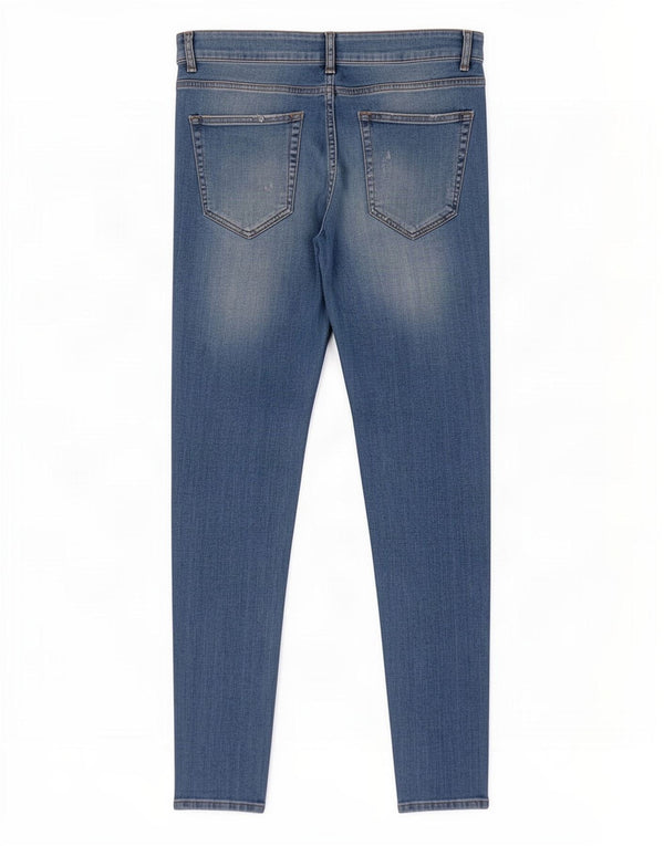 Zara Mens Distressed Skinny Jeans IT 42 Large W32 L28 Blue Cotton