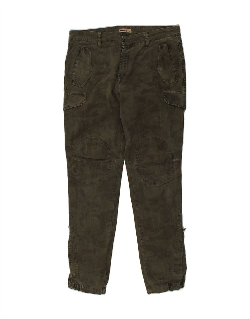 VINTAGE Mens Slim Cargo Trousers W33 L29 Khaki Camouflage Vintage Vintage and Second-Hand Vintage from Messina Hembry 