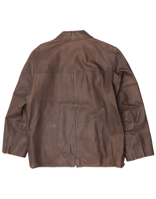 Conbipel Mens Leather Jacket IT 48 Medium Brown