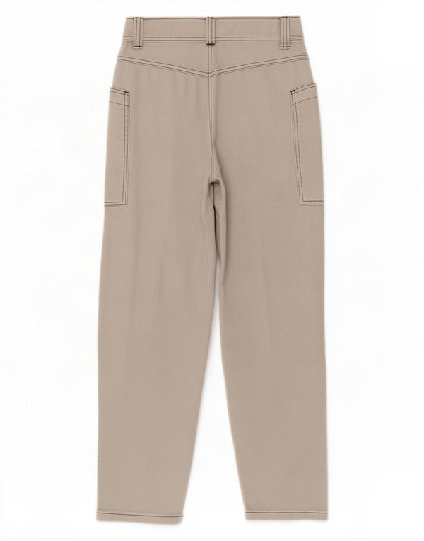 Topshop Womens Tapered Casual Trousers UK 8 Small W26 L28 Grey Cotton
