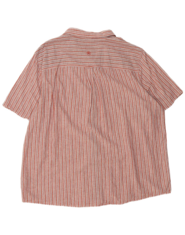 Fat Face Mens Short Sleeve Regular Fit Shirt 3XL Red Striped Linen