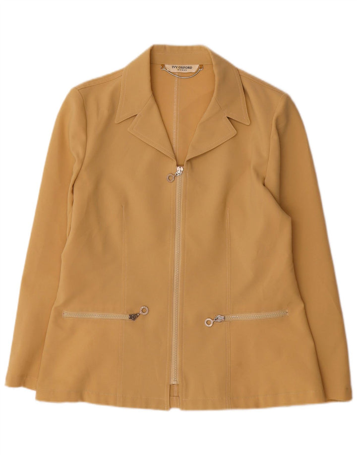 Ivy Oxford Womens Full Zip Blazer Jacket IT 44 Medium Beige Polyester
